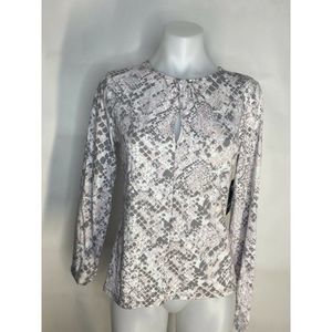 GUESS INC Siberian Snake Print gray Long Sleeve Halter Neck LS KERRYN Top